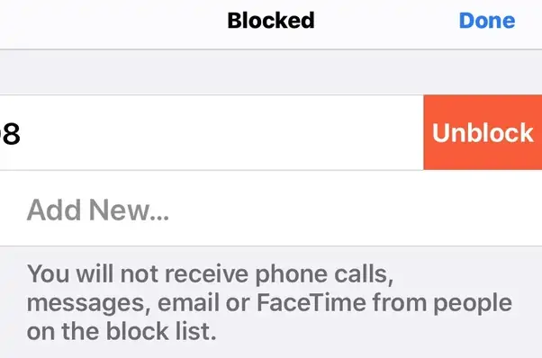 Unblock contacts of messenger