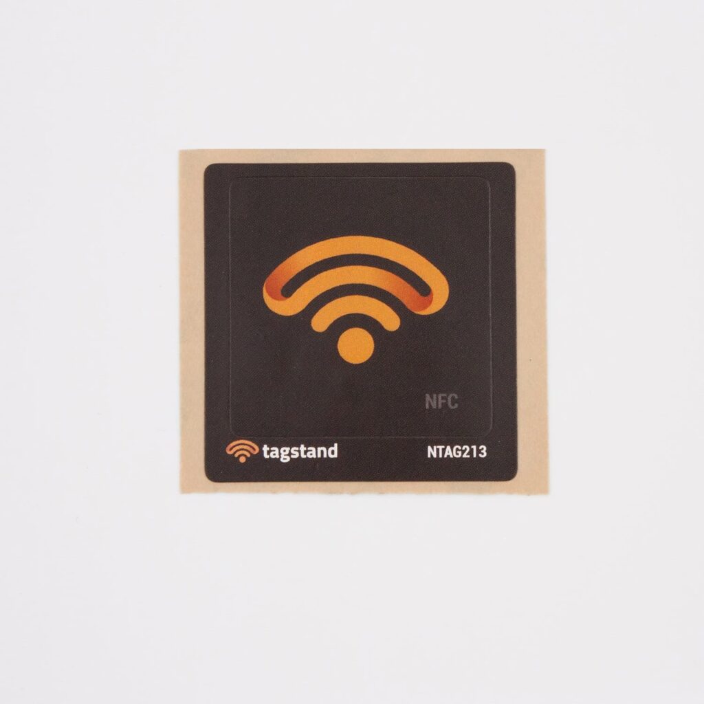 8 Black NFC Stickers NTAG213 by Tagstand