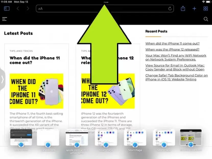 steps for split screening in iPad