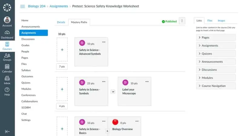 Courses Features in Canvas LMS