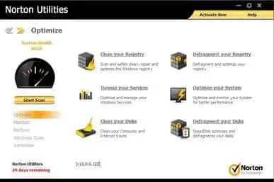 Interface and design of Norton