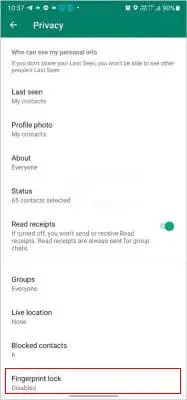 Fingerprint - lock WhatsApp on your phone