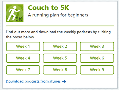 Benefits: NHS Couch to 5k app