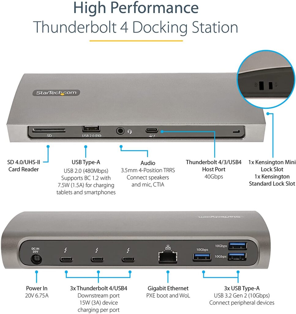 StarTech Thunderbolt 4 Dock - Connect to multiple devices with ease!