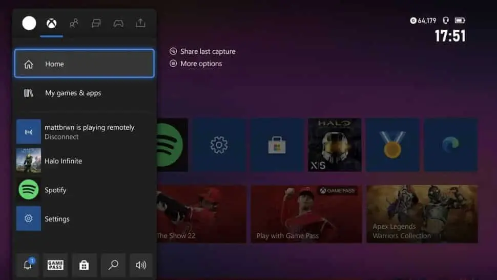 Xbox and Windows games: Xbox Button