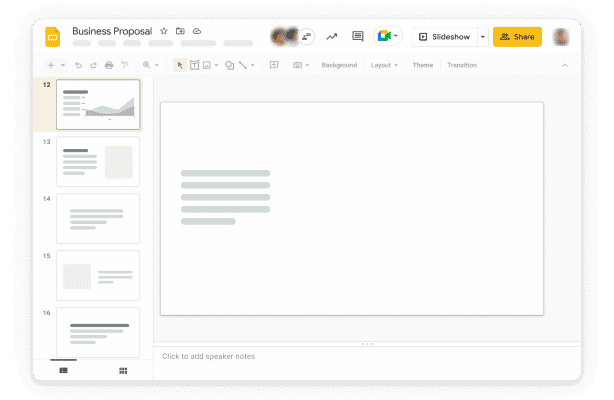 Google Slides Interface