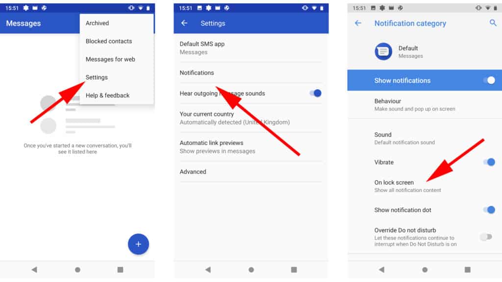 Hide Text Messages: Android