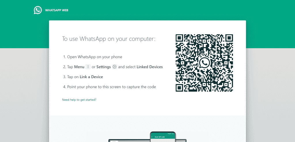 Whatapp web on Laptop