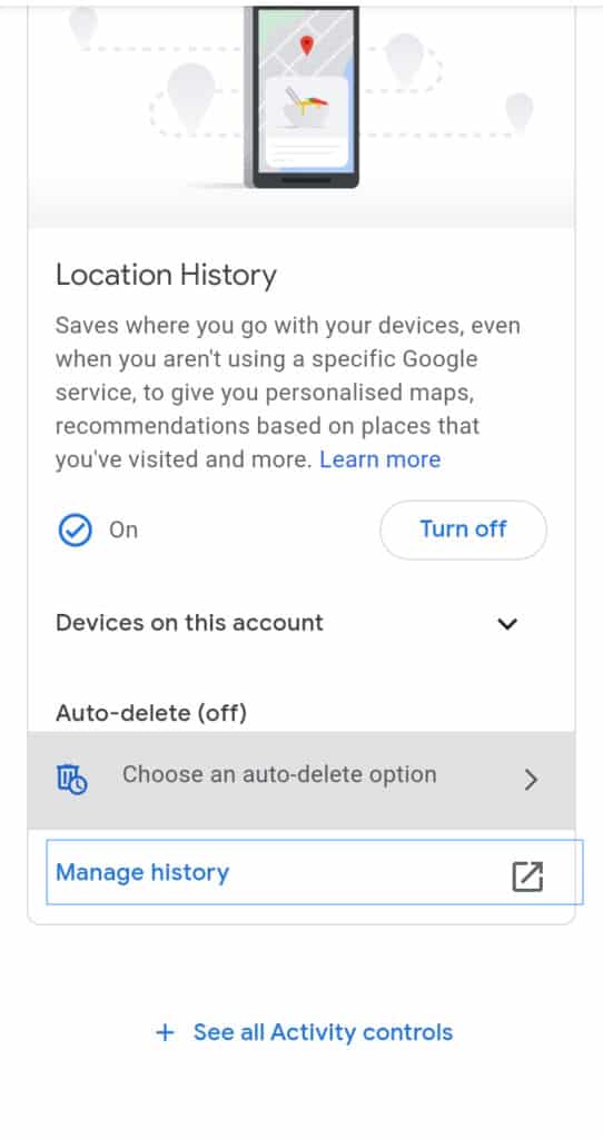 manage history  on Android