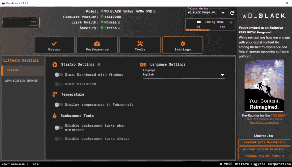 Accessories and software of WD Black SN850