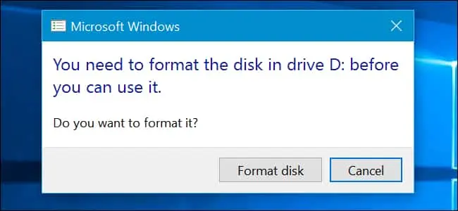 Mac-formatted drives: Drive D