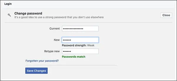 How to change your Facebook password?