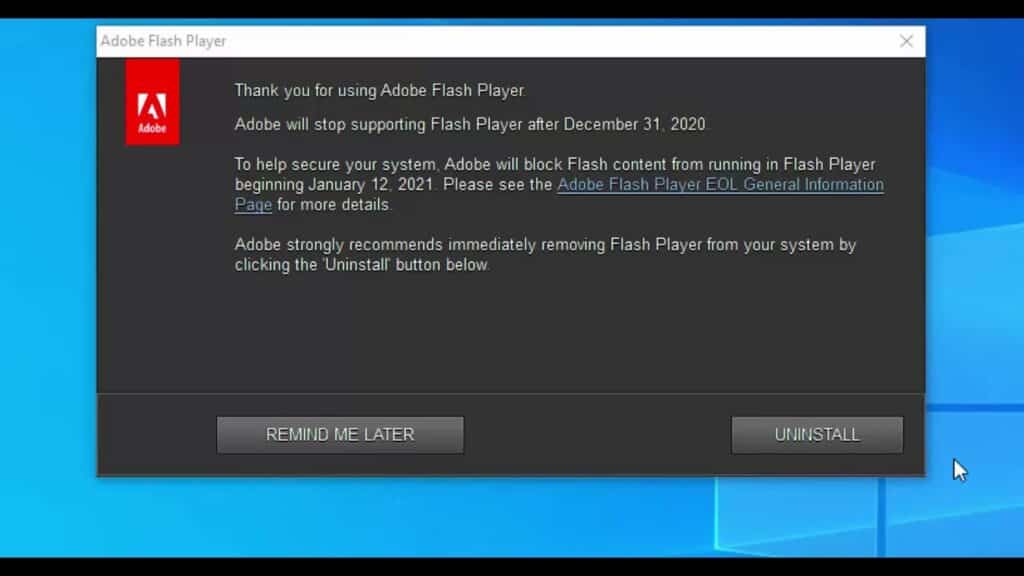 Freeze YouTube video: Remove Flash from your computer