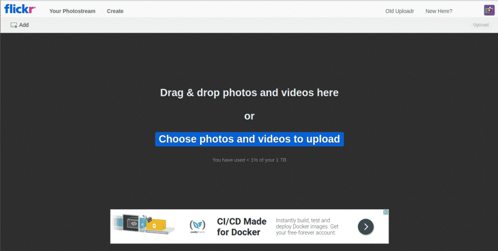 Flickr cloud storage ads 