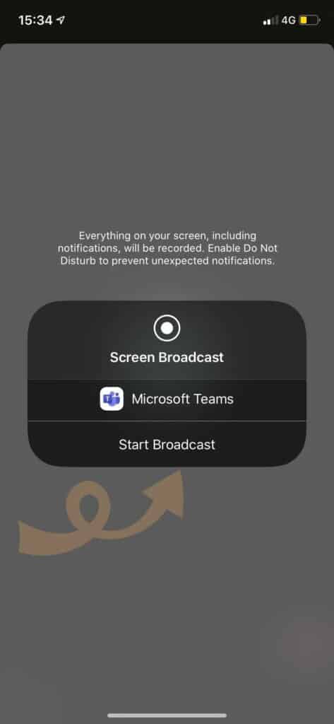 Share screen in Microsoft teams