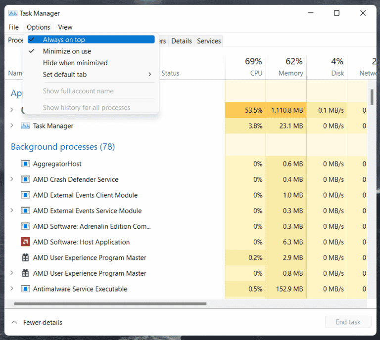 How to display Task Manager widgets on your Windows desktop!