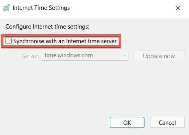 Fix missing taskbar: Interet time settings