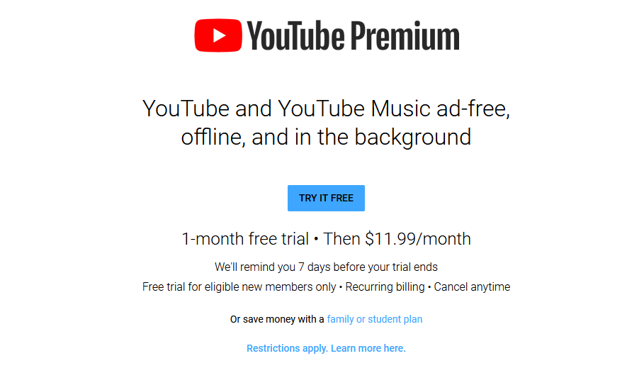 youtube premium download offline