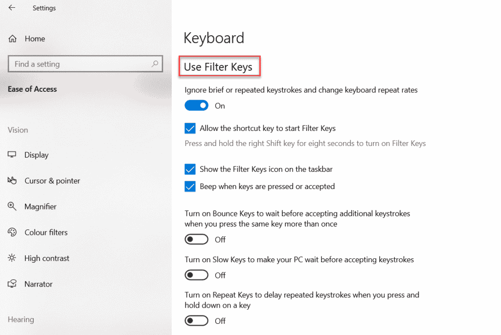 Filter keys can be problems as well: