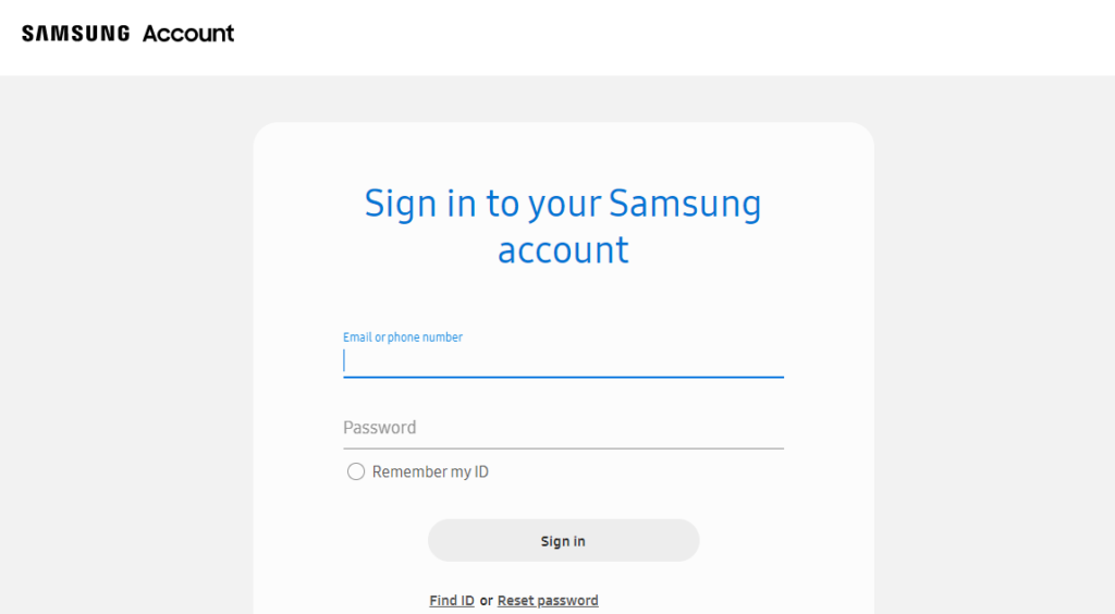 sign into samsung account