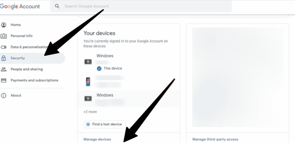 How to delete a device from Google account?