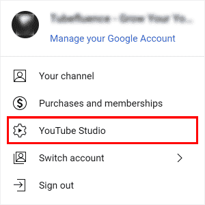Access YouTube Studio