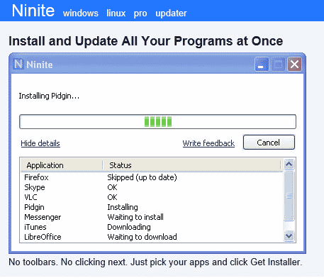 Set up a Laptop or PC: Ninite is a tool for installing apps