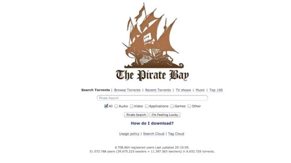 The Pirate Bay Find torrent
