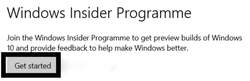Window Insoder Programe Get started