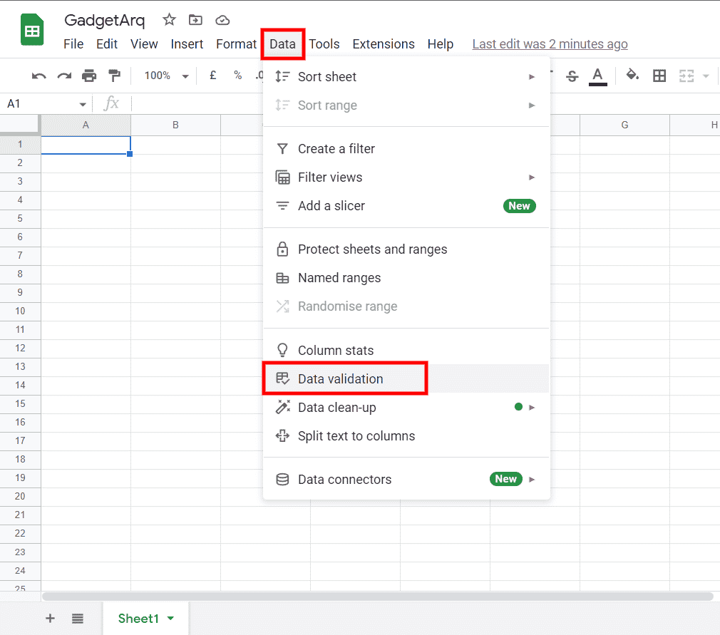 How to create a drop-down list in Google Sheets?