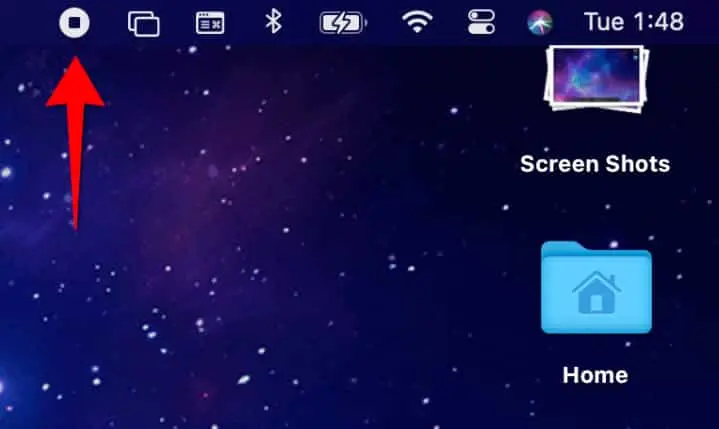 Screen record on Mac: Stop recording