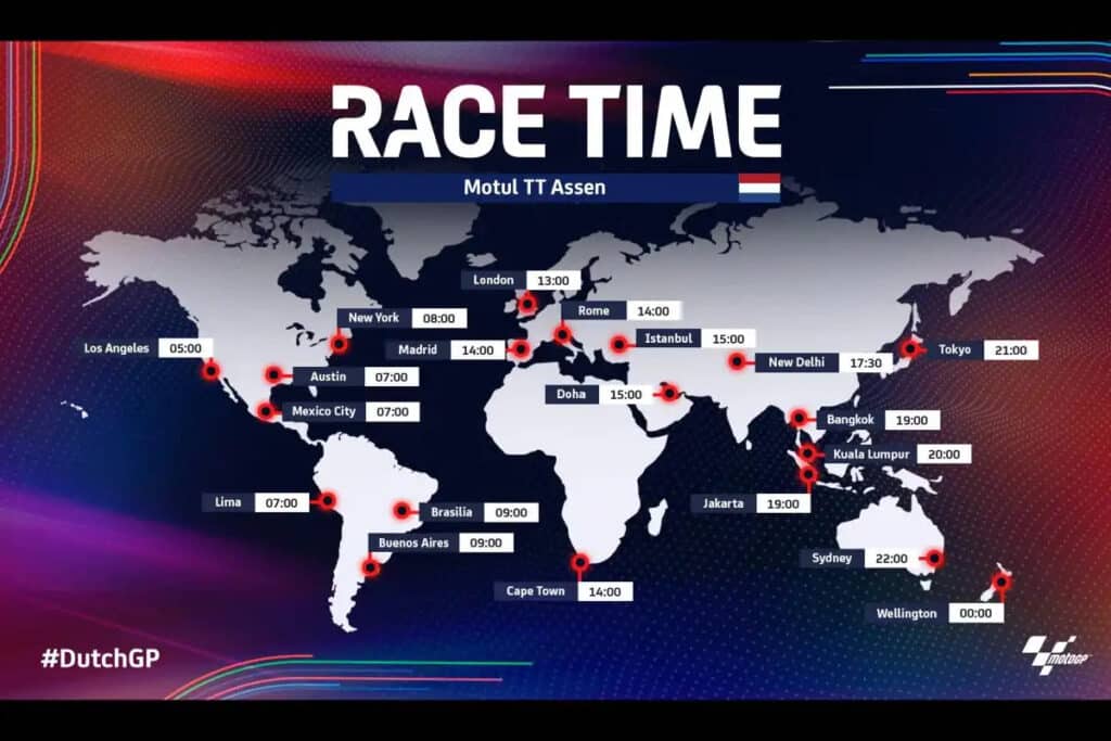 What time does the Dutch MotoGP race begin?
