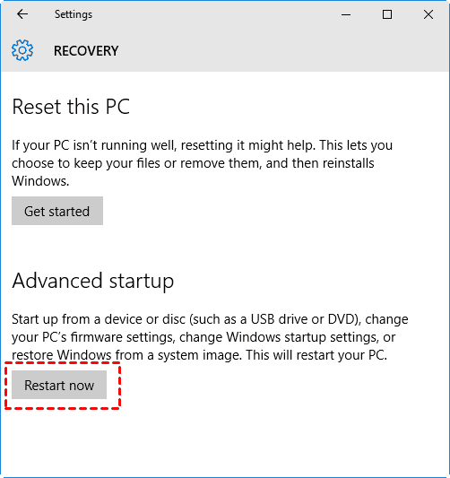 Windows update: Restart and Reset