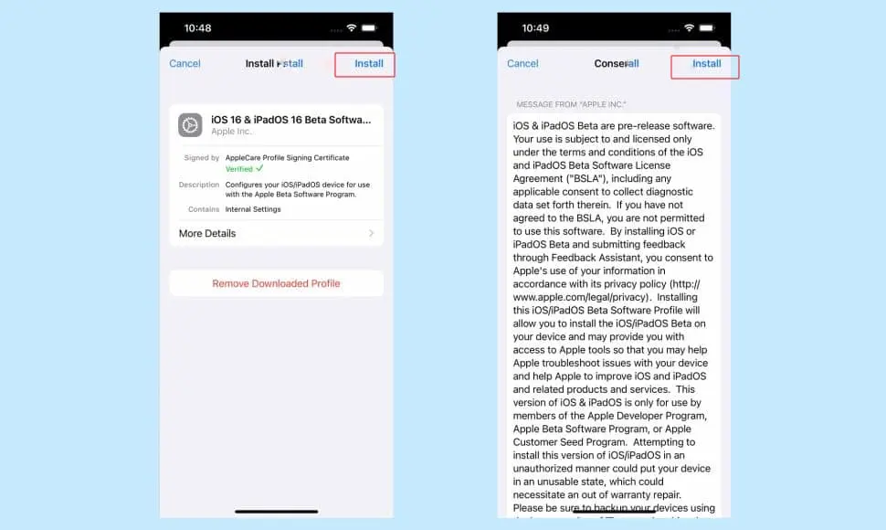 iOS 16 public beta Installation Process