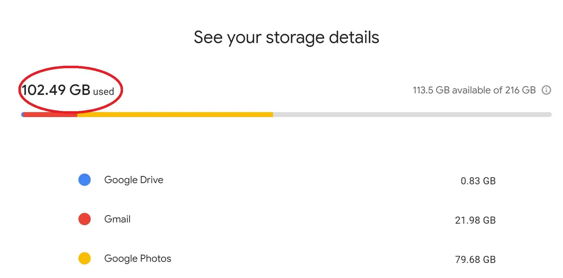 שטח אחסון של Google למד כמה נשאר לך בחשבון!