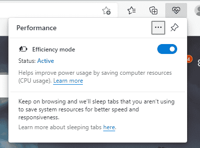 How to use Microsoft Edge efficiency mode?