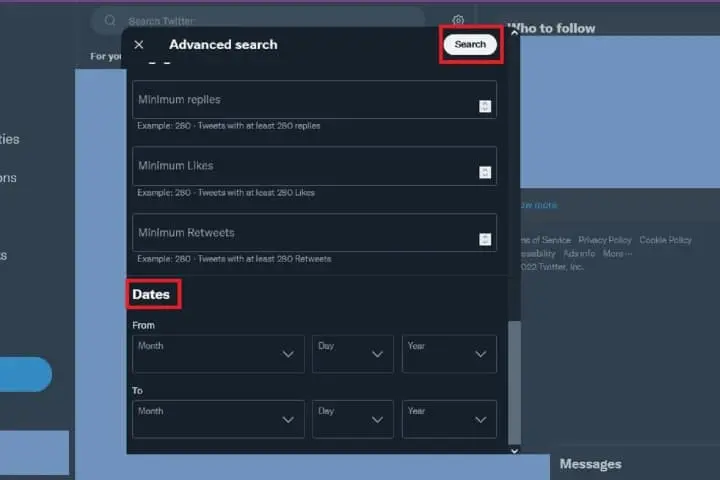How to search on Twitter by date?