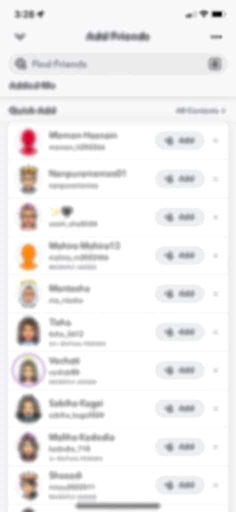 Examine your Snapchat contact list.