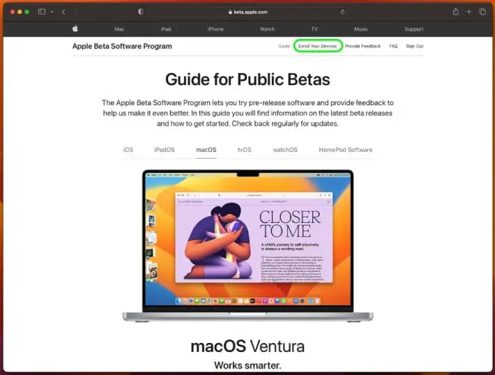 macOS 13 Ventura public beta