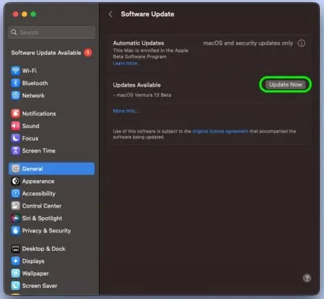 macOS 13 Ventura public beta