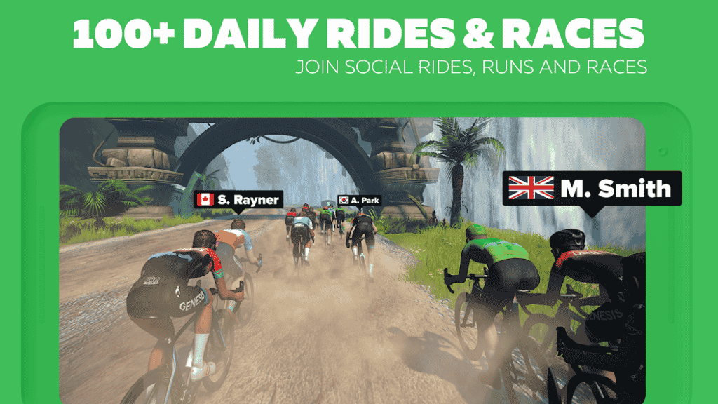 Zwift app: Race & train against others in a virtual environment!