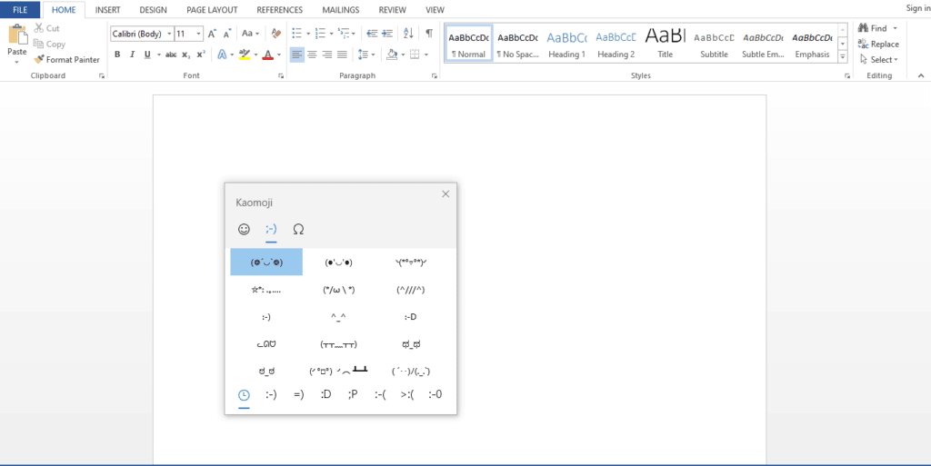 type kaomoji on windows