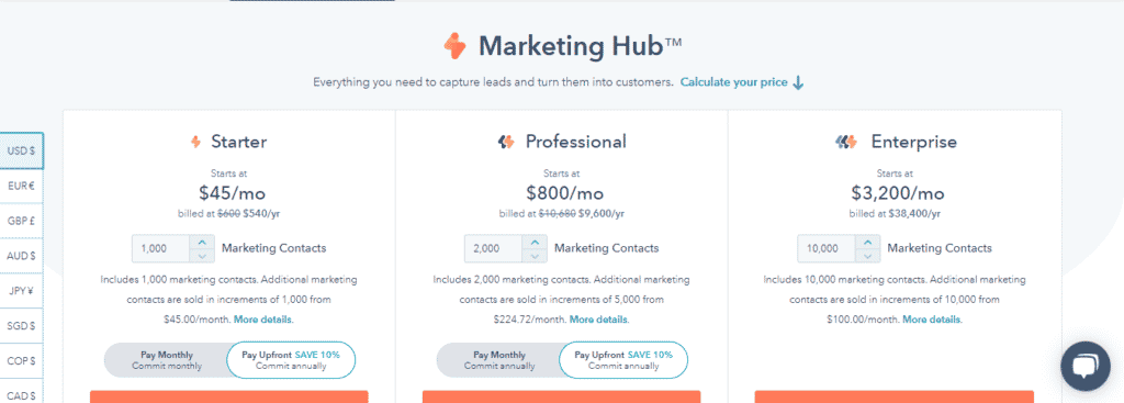 How much do HubSpot's social media Plans and Pricing?