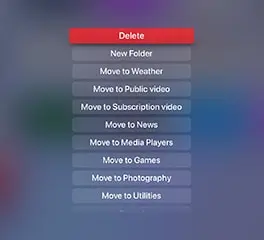 delete apps on Apple TV