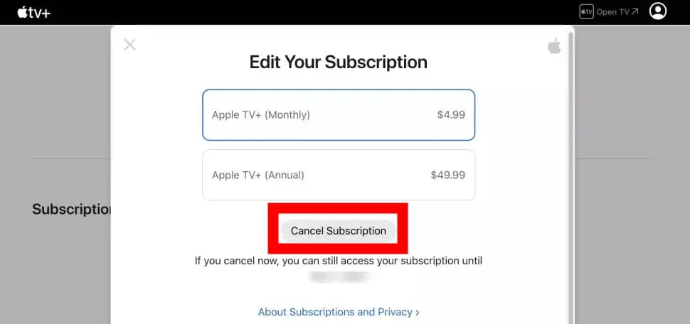 Cancel Subscription