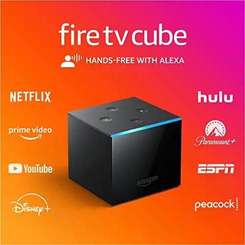 Fire TV Cube, Hands-free streaming device with Alexa, 4K Ultra HD