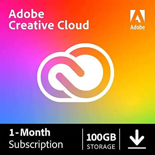 Adobe Creative Cloud | Entire Collection of Adobe Creative Tools Plus 100GB Storage | 1-Month Subscription with Auto-Renewal, PC/Mac