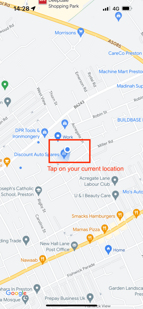 where is my location with google maps app