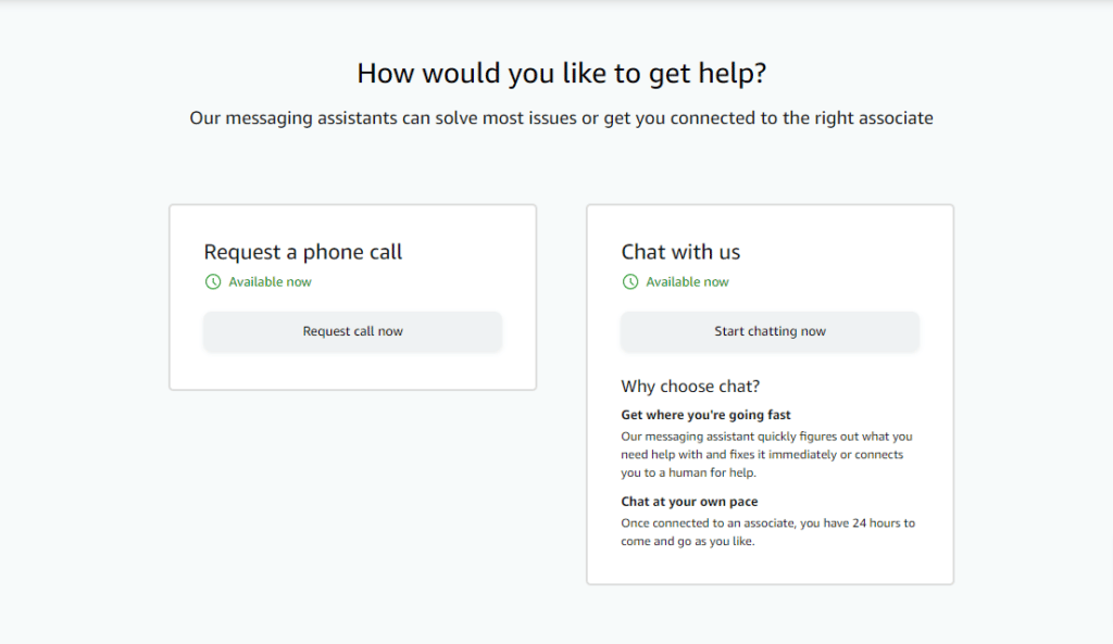 live chat customer service for amazon 
