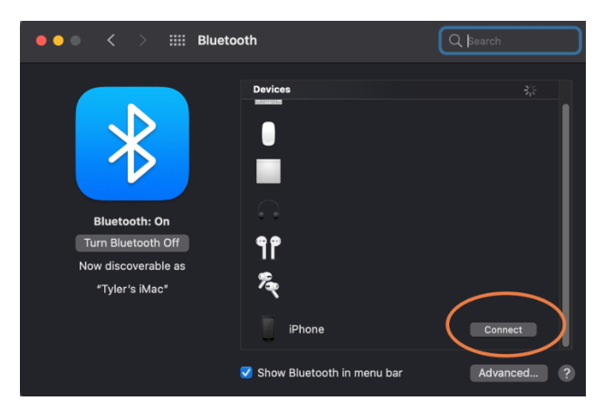 How to connect an iPhone to a Mac?